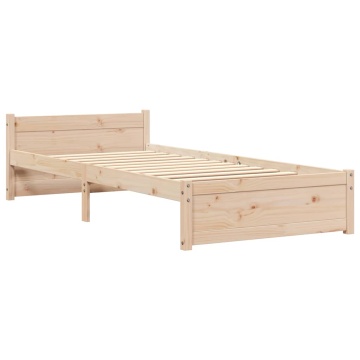 Cadru de pat single, 90x190 cm, lemn masiv - Img 3