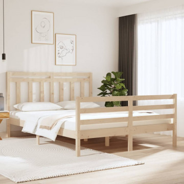 Cadru de pat Small Double 4FT, 120x190 cm, lemn masiv - Img 1