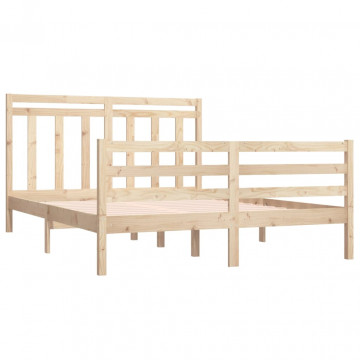 Cadru de pat Small Double 4FT, 120x190 cm, lemn masiv - Img 4