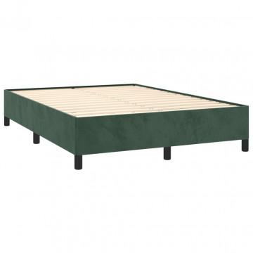 Cadru de pat, verde închis, 140x190 cm, catifea - Img 4