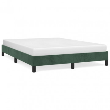 Cadru de pat, verde închis, 140x200 cm, catifea - Img 2