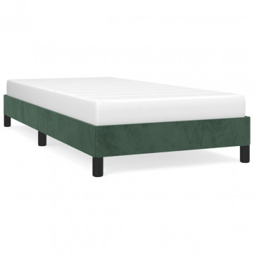 Cadru de pat, verde închis, 90x200 cm, catifea - Img 2