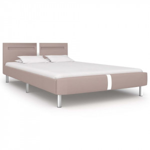 Cadru pat cu LED, cappuccino, 120x200 cm, piele artificială - Img 2