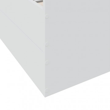 Cadru pat cu sertare alb extralucios 150x200 cm, lemn prelucrat - Img 7
