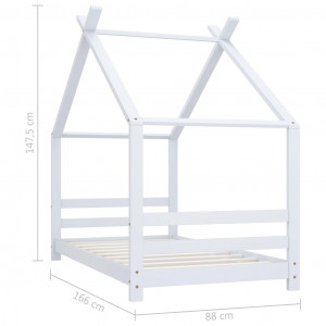 Cadru pat de copii, alb, 80 x 160 cm, lemn masiv de pin - Img 6
