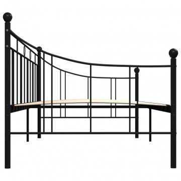 Cadru pat de zi, negru, 90 x 200 cm, metal - Img 8