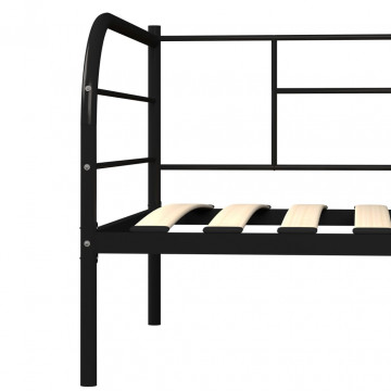 Cadru pat de zi, negru, 90 x 200 cm, metal - Img 5