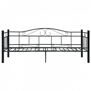 Cadru pat de zi, negru, 90 x 200 cm, metal - Img 3