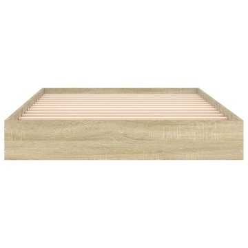 Cadru pat fără saltea stejar sonoma 100x200 cm lemn prelucrat - Img 4