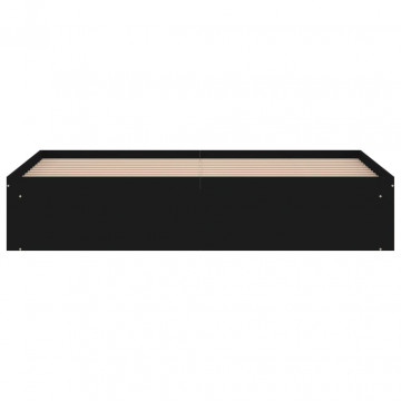 Cadru pat, negru, 180x200 cm, Super King Size - Img 5