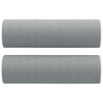 Canapea cu 2 locuri cu pernuțe, gri deschis, 140 cm, textil - Img 8
