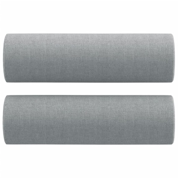 Canapea cu 2 locuri cu pernuțe, gri deschis, 140 cm, textil - Img 8