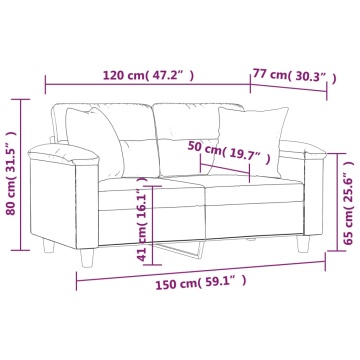 Canapea cu 2 locuri cu pernuțe, negru, 120 cm, piele ecologică - Img 7