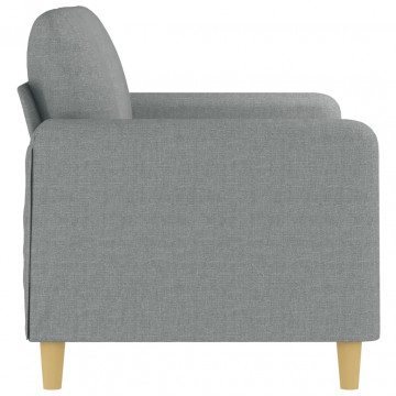 Canapea cu 2 locuri, gri deschis, 120 cm, material textil - Img 4