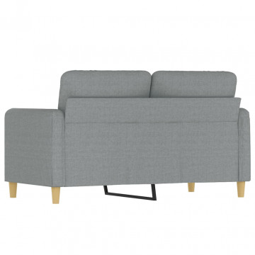 Canapea cu 2 locuri, gri deschis, 120 cm, material textil - Img 8