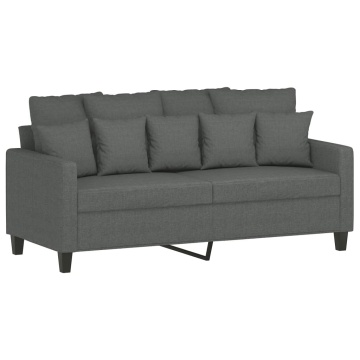 Canapea cu 2 locuri, gri închis, 140 cm, material textil - Img 2