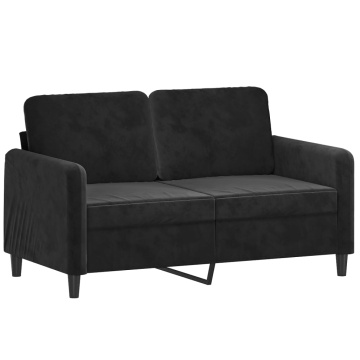 Canapea cu 2 locuri, negru, 120 cm, catifea - Img 2