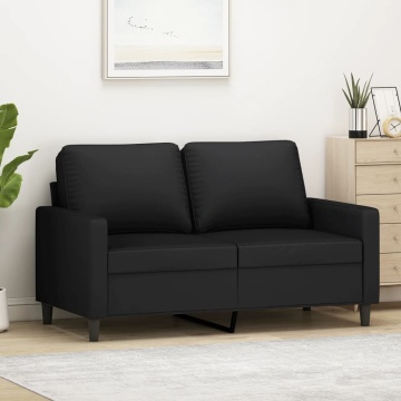 Canapea cu 2 locuri, negru, 120 cm, catifea - Img 1