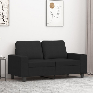 Canapea cu 2 locuri, negru, 120 cm, material textil - Img 1