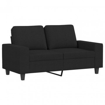 Canapea cu 2 locuri, negru, 120 cm, material textil - Img 2