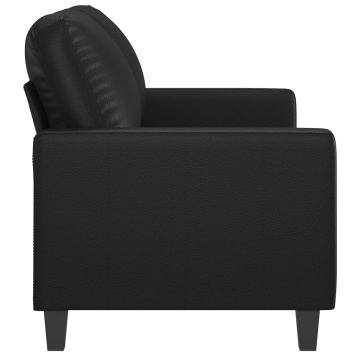 Canapea cu 2 locuri, negru, 120 cm, piele ecologică - Img 4
