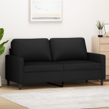 Canapea cu 2 locuri, negru, 140 cm, catifea - Img 1