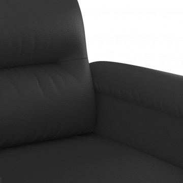 Canapea cu 2 locuri, negru, 140 cm, piele ecologică - Img 5