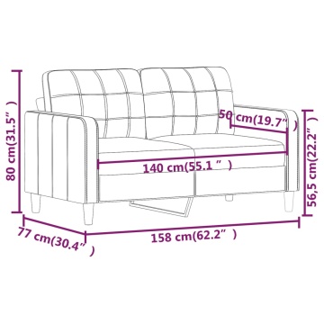 Canapea cu 2 locuri, roșu vin, 140 cm, material textil - Img 7
