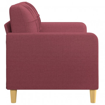 Canapea cu 2 locuri, roșu vin, 140 cm, material textil - Img 4