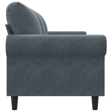 Canapea cu 3 locuri, gri închis, 180 cm, material catifea - Img 8