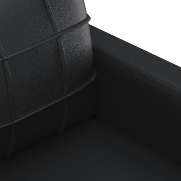 Canapea cu 3 locuri, negru, 180 cm, piele ecologică - Img 5