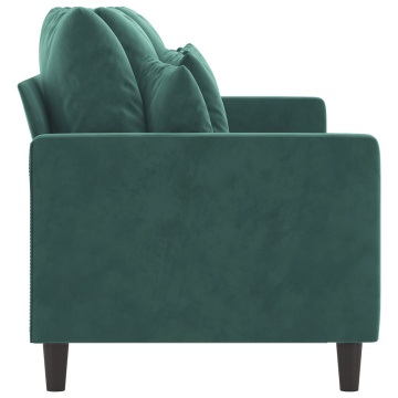 Canapea cu 3 locuri, verde închis, 180 cm, catifea - Img 4