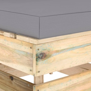 Canapea de mijloc modulară cu perne, lemn verde tratat - Img 6