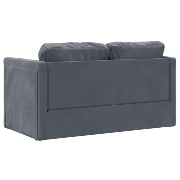 Canapea extensibilă de podea 2 în 1, gri închis, 122x204x55 cm - Img 6