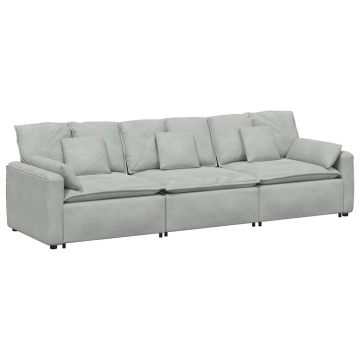 Canapea modulară cu perne, gri deschis - Img 2