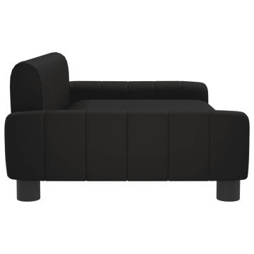 Canapea pentru copii, negru, 90x53x30 cm, piele ecologică - Img 4