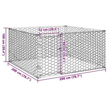Canisa de exterior pentru caini cu usa 2x2x1 m otel galvanizat - Img 7