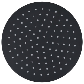 Cap de duș tip ploaie rotund, negru, 25 cm, oțel inoxidabil - Img 2
