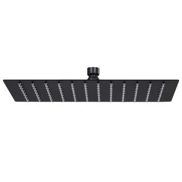 Cap duș dreptunghiular tip ploaie negru 30x20cm oțel inoxidabil - Img 1