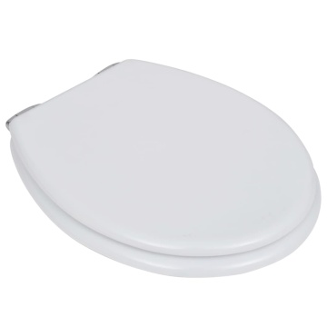 Capac WC cu închidere silențioasă alb MDF design simplu - Img 3