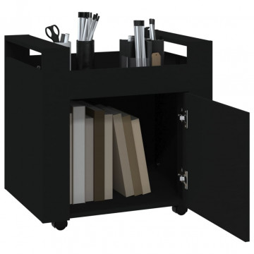 Cărucior de birou, negru, 60x45x60 cm, lemn prelucrat - Img 8