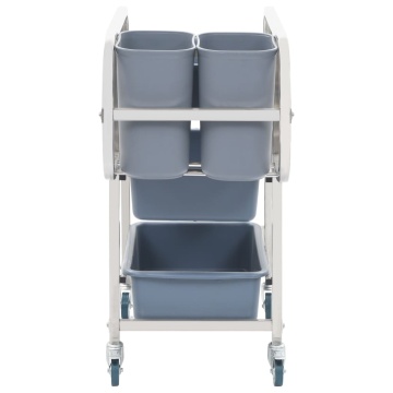 Cărucior de bucătărie cu recipiente din plastic, 82x43,5x93 cm - Img 3