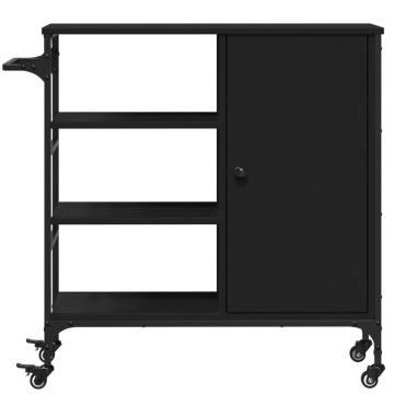Cărucior de bucătărie, negru, 87,5x38,5x84,5cm, lemn prelucrat - Img 7