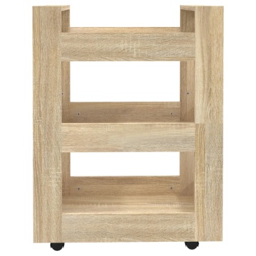 Cărucior de bucătărie stejar sonoma 60x45x80 cm lemn prelucrat - Img 8