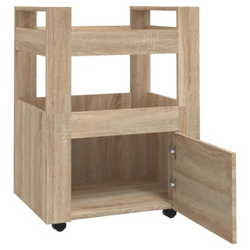 Cărucior de bucătărie stejar sonoma 60x45x80 cm lemn prelucrat - Img 5