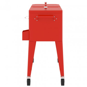 Cărucior frigorific cu roți roșu 92x43x89 cm - Img 8
