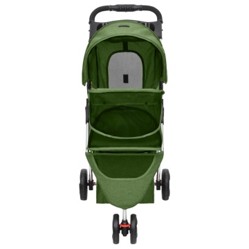 Cărucior pliabil pentru câini verde 80x46x98 cm țesătură Oxford - Img 4
