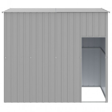 Casă câine & acoperiș gri deschis 214x153x181cm oțel galvanizat - Img 3