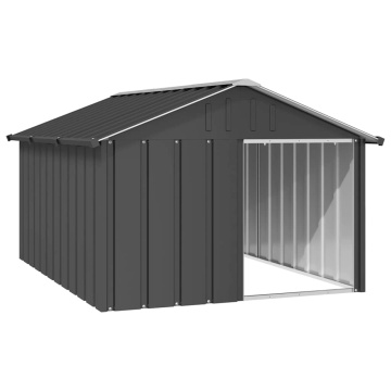 Casă pentru câini antracit 116,5x153x81,5 cm oțel galvanizat - Img 2