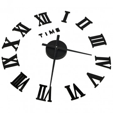 Ceas de perete 3D, negru, 100 cm, XXL, design modern - Img 3
